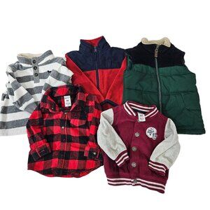 Baby Boys Assorted Outerwear Bundle 5 Pieces Size Range 6M-2T Coats